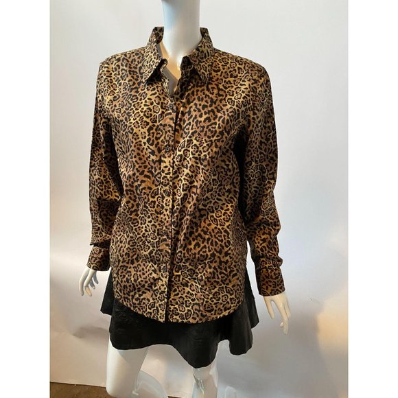 Chaps Classics Leopard Shirt sz Lg - Picture 7 of 13